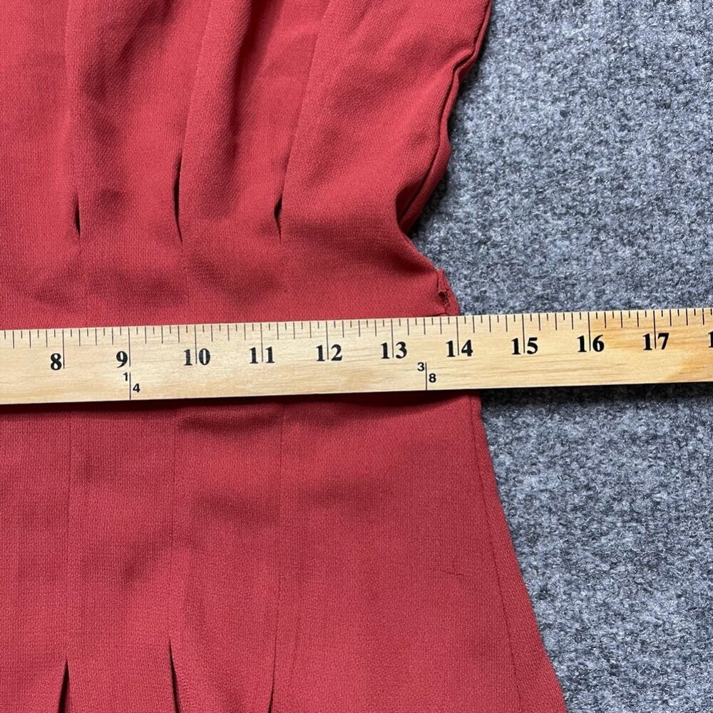 Topshop Womens Romper Playsuit Orange Pleated Jewel Neck Cap Sleeve Short 2 New - Picture 11 of 11